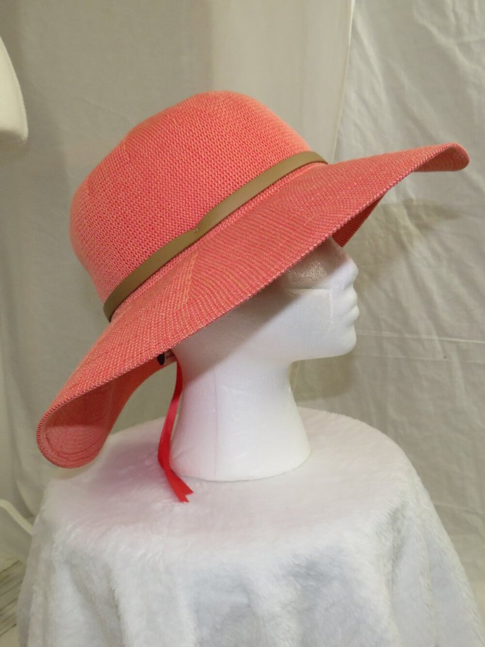 Kooringal Wide Brim Sun Hat – Pink Woven Paper Straw, Adjustable Fit, Coastal